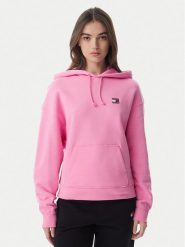 Tommy Jeans Bluza Badge DW0DW19414 Różowy jasny Boxy Fit. Czerwone bluzy Tommy Jeans, m, bez wzorów, z bawełny, bez ramiączek, bez kaptura. Za 409.99 zł.