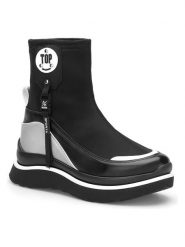 Trendyol Botki w kolorze czarno-białym rozmiar: 37. Białe botki Trendyol, bez wzorów, bez obcasa, bez zapięcia. Za 156.98 zł.