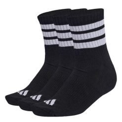 Skarpety 3 Stripes Cushioned Sportswear Mid Cut Socks 3 Pair Pack. Czarne skarpetki adidas, bez wzorów. Za 59.95 zł.