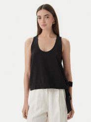 Marella Top Umico 2613161024 Czarny Regular Fit. Czarne topy Marella, bez wzorów, z wiskozy, bez kołnierzyka, bez ramiączek. Za 529.99 zł.