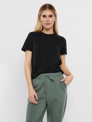 Vero Moda T-Shirt Paula 10243889 Czarny Regular Fit. Czarne t-shirty Vero Moda, s, bez wzorów, z bawełny, bez kołnierzyka, bez ramiączek. Za 59.99 zł.