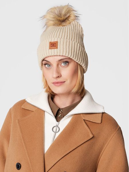 DC Shoes Czapka ADJHA03012 Beżowy. Brązowe czapki zimowe DC Shoes, bez wzorów, z materiału. Za 149.99 zł.