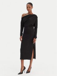 Rinascimento Sukienka koktajlowa CFC0126544003 Czarny Slim Fit. Czarne sukienki Rinascimento, m, bez wzorów, z syntetyku, wizytowe, bez kołnierzyka, bez ramiączek. Za 579.99 zł.