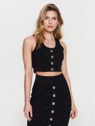 Pinko Top Lion 100148 A0HW Czarny Slim Fit. Czarne topy Pinko, l, bez wzorów, z wiskozy, bez kołnierzyka, bez ramiączek. Za 1,069.00 zł.