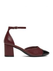JENNY Czółenka CEO-PX239-01 Bordowy. Czerwone czółenka Jenny, bez wzorów, z materiału, bez obcasa, bez zapięcia. Za 139.99 zł.