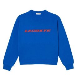 Bluza damska Lacoste AF2229. Niebieskie bluzy Lacoste, xs, bez wzorów, z bawełny, eleganckie, bez ramiączek, bez kaptura. Za 417.00 zł.