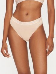 Lacoste Stringi 8F1342 Beżowy. Brązowe stringi Lacoste, bez wzorów, z bawełny. Za 59.99 zł.