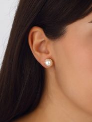 Luja Bijoux Pozłacane kolczyki-wkrętki z perłami rozmiar: onesize. Żółte kolczyki Luja Bijoux, z perłą, pozłacane. Za 48.28 zł.