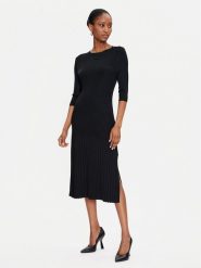 Boss Sukienka dzianinowa Fonzipona 50493907 Czarny Slim Fit. Czarne sukienki Boss, m, bez wzorów, z dzianiny, bez kołnierzyka, bez ramiączek. Za 899.99 zł.