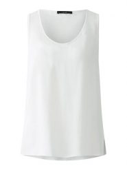 Oui Top w kolorze białym rozmiar: 42. Białe topy Oui, s, bez wzorów, z wiskozy, klasyczne, bez kołnierzyka, bez ramiączek. Za 165.99 zł.