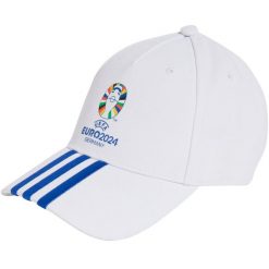 Czapka z daszkiem adidas UEFA EURO24™ Official Emblem. Białe czapki z daszkiem adidas, na lato, bez wzorów, z materiału, sportowe. Za 65.00 zł.