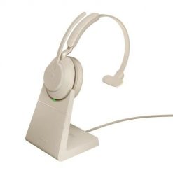 Sluchawki nauszne bezprzewodowe Jabra Evolve2 65 MS Mono Link380c, beige + stand. Brązowe słuchawki nauszne JABRA. Za 790.99 zł.