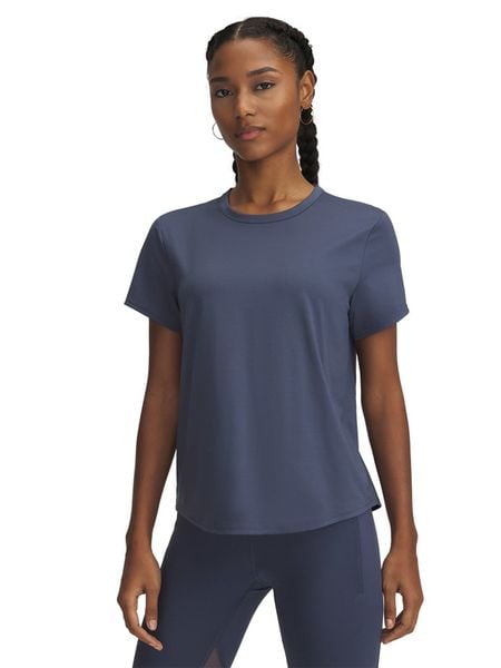 Under Armour Koszulka sportowa w kolorze granatowym rozmiar: M. Niebieskie t-shirty sportowe Under Armour, m, bez wzorów, z materiału, bez ramiączek, outdoorowe. Za 91.99 zł.