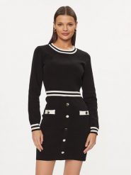 Morgan Sukienka dzianinowa 241-RMVA Czarny Regular Fit. Czarne sukienki Morgan, xl, bez wzorów, z dzianiny, bez kołnierzyka, bez ramiączek. Za 369.99 zł.