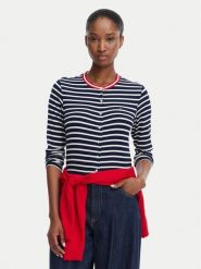 Tommy Jeans Kardigan DW0DW22805 Granatowy Slim Fit. Niebieskie swetry Tommy Jeans, xl, bez wzorów, z jeansu, bez ramiączek. Za 229.99 zł.