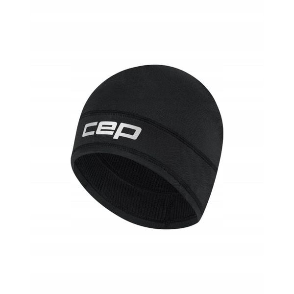 Ciepła zimowa czapka termiczna beanie unisex Core Run CEP. Czarne czapki zimowe CEP, bez wzorów, z elastanu, sportowe. Za 79.00 zł.