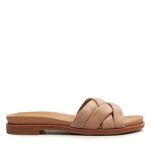 Klapki EMU Australia. Brązowe klapki Emu Australia, bez wzorów, bez obcasa, bez zapięcia. Za 519.99 zł.