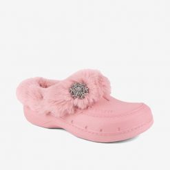 Damskie kapcie zimowe Husky 9197. Czerwone kapcie Coqui, bez wzorów, z materiału. Za 140.99 zł.