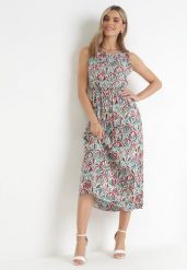 Zielona Sukienka z Wiskozy w Stylu Boho z Gumką w Pasie Lostti. Zielone sukienki Born2be, l, bez wzorów, z wiskozy, boho, bez kołnierzyka, bez ramiączek, maxi, rozkloszowane. W wyprzedaży za 55.99 zł.