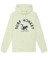 Bluza bawełny organicznej –zakrzywione logo –kapturem /dla dorosłych (limonkowa). Zielone bluzy SURF MONKEY, uniwersalny, bez wzorów, z bawełny, z kapturem. Za 345.00 zł.