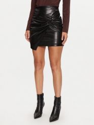 Guess Spódnica z imitacji skóry Laure W4BD61 WGIK0 Czarny Slim Fit. Czarne spódnice Guess, s, z aplikacjami, ze skóry. Za 249.99 zł.
