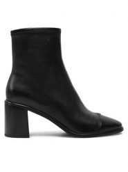 Tory Burch Botki Cap Toe Heel 159425 Czarny. Czarne botki Tory Burch, bez wzorów, ze skóry, bez obcasa, na słupku, bez zapięcia. Za 1,459.00 zł.