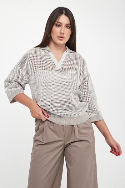 Sweter damski z kołnierzem polo PESERICO. Swetry Peserico, bez wzorów, bez ramiączek. Za 2,089.00 zł.