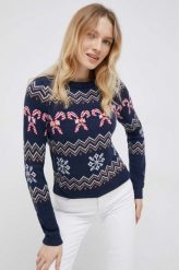 Vero Moda sweter damski kolor granatowy. Niebieskie swetry Vero Moda, l, bez wzorów, bez ramiączek. W wyprzedaży za 89.99 zł.