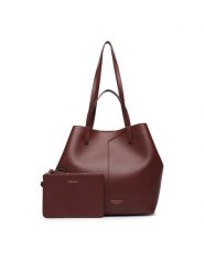 Emporio Armani Torebka EW005668 AF29459 U6017 Brązowy. Brązowe shopper bag Emporio Armani, bez wzorów, ze skóry, bez dodatków. Za 2,764.00 zł.