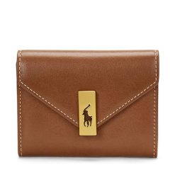 Mały Portfel Damski Polo Ralph Lauren. Brązowe portfele Polo Ralph Lauren, bez wzorów. Za 919.99 zł.