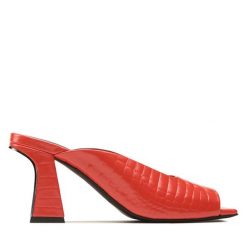 Klapki Furla. Czerwone klapki Furla, bez wzorów, bez obcasa, bez zapięcia. Za 1,649.00 zł.