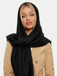 Guess Chusta AW5196 POL03 Czarny. Czarne chusty Guess, z aplikacjami, z materiału. Za 269.99 zł.