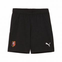Spodenki meczowe dla dzieci Stade Rennais 2024/25. Czarne szorty Puma, bez wzorów, sportowe. Za 204.00 zł.