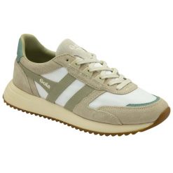 Buty damskie Gola Chicago. Białe buty treningowe Gola, bez wzorów, z nylonu, bez zapięcia, do biegania. Za 468.50 zł.