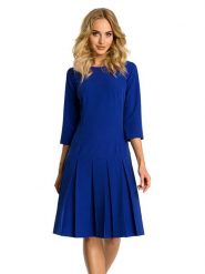 Made of emotion Sukienka w kolorze niebieskim rozmiar: XL. Niebieskie sukienki Made Of Emotion, xl, bez wzorów, bez kołnierzyka, bez ramiączek, midi, rozkloszowane. Za 225.70 zł.