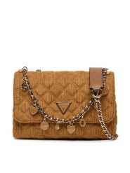 Guess Torebka Giully II HWCG96 73200 Brązowy. Brązowe kopertówki Guess, z aplikacjami, z materiału, wizytowe, bez dodatków. Za 449.99 zł.