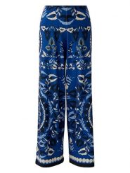 Miss Lagotte Spodnie w kolorze granatowym rozmiar: 42. Niebieskie spodnie materiałowe Miss Lagotte, bez wzorów, z materiału, z podwyższonym stanem. Za 171.28 zł.