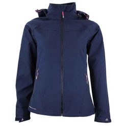 Kurtka damska Peak Mountain Softshell Acelsiorunm. Niebieskie kurtki przejściowe sportowe Peak Mountain, bez wzorów, z softshellu. W wyprzedaży za 312.50 zł.