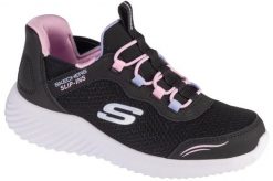Buty SKECHERS BOUNDER - SIMPLE CUT SLIP-INS Czarny. Czarne buty do biegania Skechers, bez wzorów, z materiału, bez zapięcia, do biegania. Za 193.99 zł.