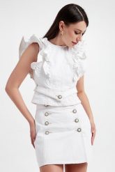 Bluzka damska CUSTOMMADE. Bluzki Custommade, xs, bez wzorów, bez kołnierzyka, bez ramiączek. W wyprzedaży za 550.67 zł.