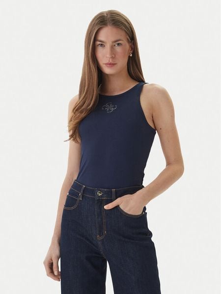 Guess Top W6RP39 KD092 Granatowy Regular Fit. Niebieskie topy Guess, l, z aplikacjami, z syntetyku, bez kołnierzyka, bez ramiączek. Za 111.99 zł.