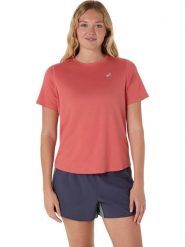 Asics Koszulka w kolorze różowym do biegania rozmiar: M. Różowe t-shirty sportowe ASICS, m, bez wzorów, z materiału, bez ramiączek, do biegania. Za 98.87 zł.