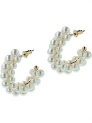 Otazu Pozłacane kolczyki-półkreole z kryształami Swarovski rozmiar: onesize. Białe kolczyki Otazu, z perłą, pozłacane. Za 100.99 zł.