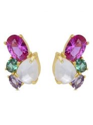 Luxenter Kolczyki-wkrętki z kryształami rozmiar: onesize. Żółte kolczyki Luxenter, z kryształem, srebrne. Za 217.99 zł.