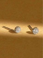 L instant d Or Złote kolczyki-wkrętki "Petits Ronds" z cyrkoniami rozmiar: onesize. Szare kolczyki L instant d Or, z cyrkonią, złote. Za 260.99 zł.