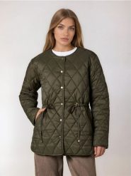 Pikowana kurtka - zielony. Zielone kurtki Sinsay, l, bez wzorów, bez kaptura. Za 89.99 zł.