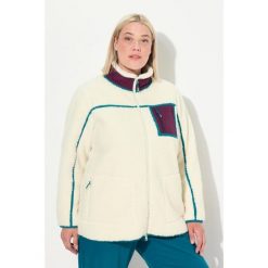 Damskie Kurtka z pluszowego polaru stójka 2-kierunkowy zamek błyskawiczny. Brązowe kurtki Ulla Popken, plus size, bez wzorów, z materiału, bez kaptura. W wyprzedaży za 343.99 zł.