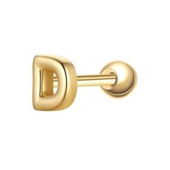 Glanzstücke München Piercing Litera D ze srebra próby 925 w kolorze zlotym Kolczyki 1 ct Damski. Żółte kolczyki Glanzstücke München, pozłacane. Za 110.49 zł.