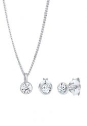 Elli Damski zestaw Basic Solitaire zawieszka kolczyki z kryształami w srebrze 925 sterling silver Zestawy 1 ct. Szare kolczyki Elli, z kryształem, srebrne. Za 283.99 zł.