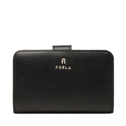 Duży Portfel Damski Furla. Czarne portfele Furla, bez wzorów. Za 749.99 zł.